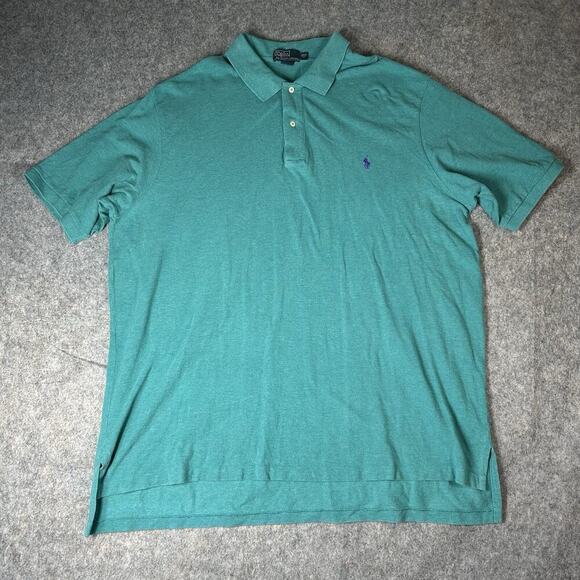 Polo Ralph Lauren Polo Shirt Mens 2XLT Cotton Green Golf Preppy Pullover - Picture 1 of 7